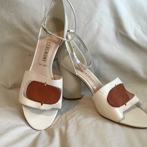 OPENING Ceremony Samata ankle strap white leather heels